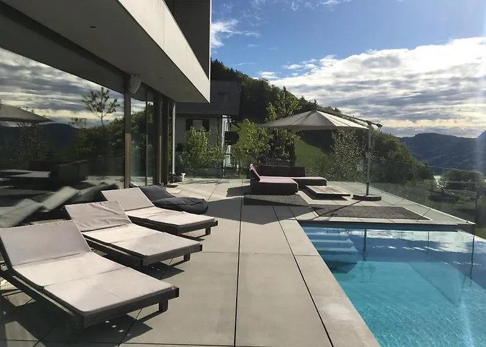 Attersee Luxury Design With Dream Views, Large Pool And Sauna *