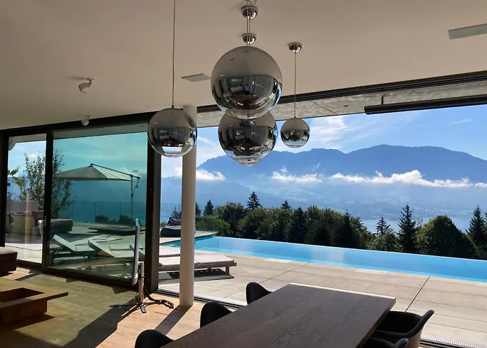 Attersee Luxury Design With Dream Views, Large Pool And Sauna *