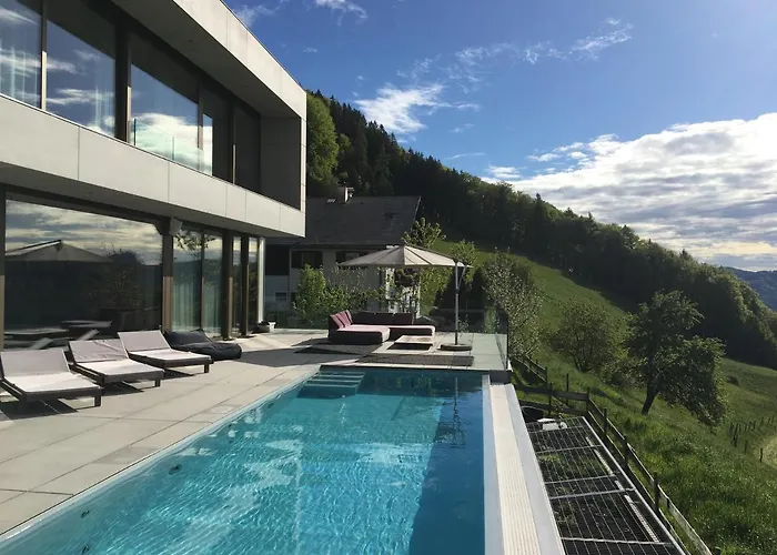 Attersee Luxury Design With Dream Views, Large Pool And Sauna